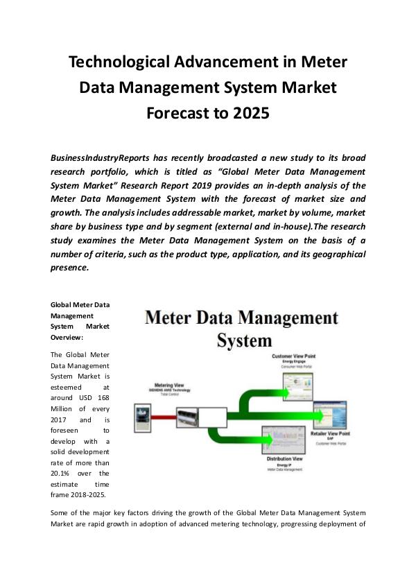Market Research Reports Global Meter Data Management System Market 2019