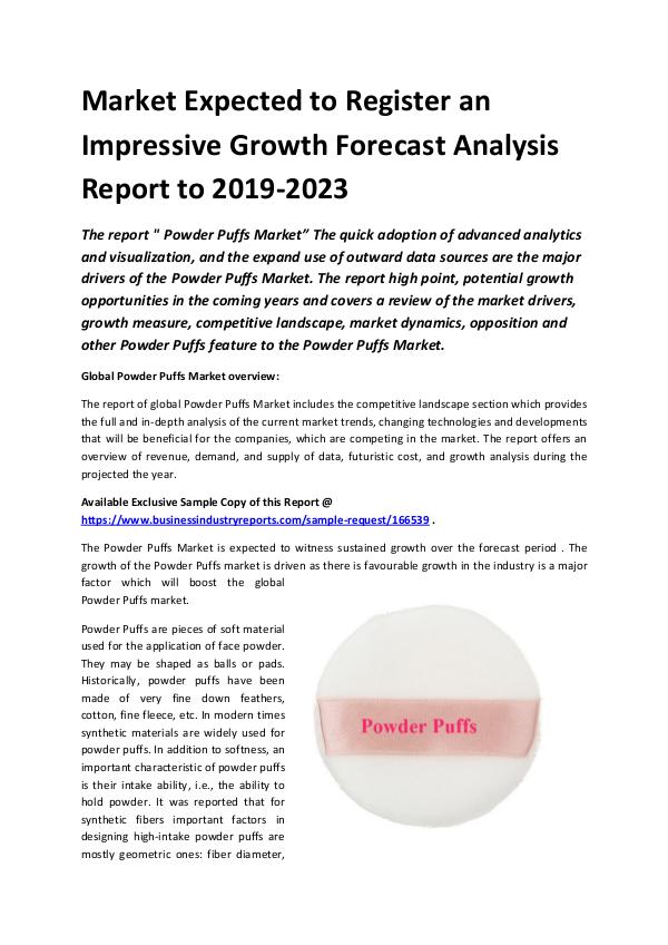 Global Powder Puffs Market Report 2019
