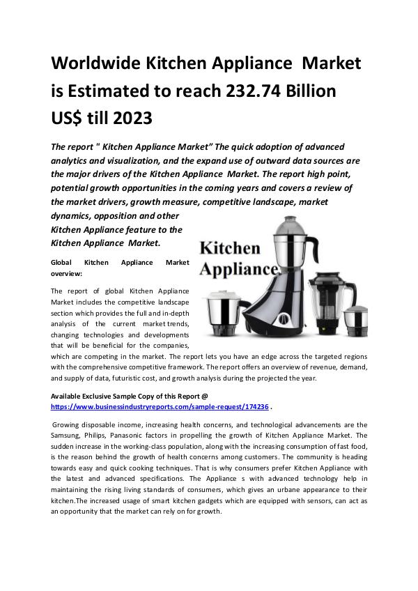 Market Research Reports Global Kitchen Appliance  Market 2018-2023.docx