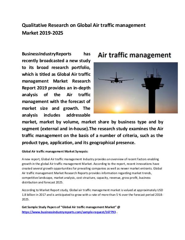 Market Research Reports Global Air traffic management Market Size study Ap