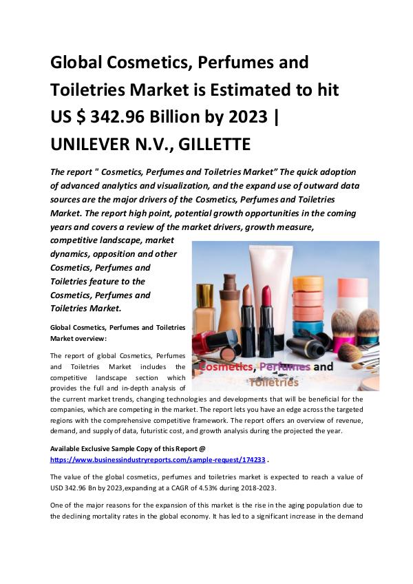 Global Cosmetics, Perfumes and Toiletries Market (