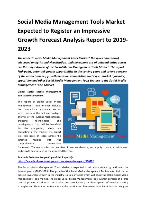 Market Research Reports Global Social Media Management Tools Market Report