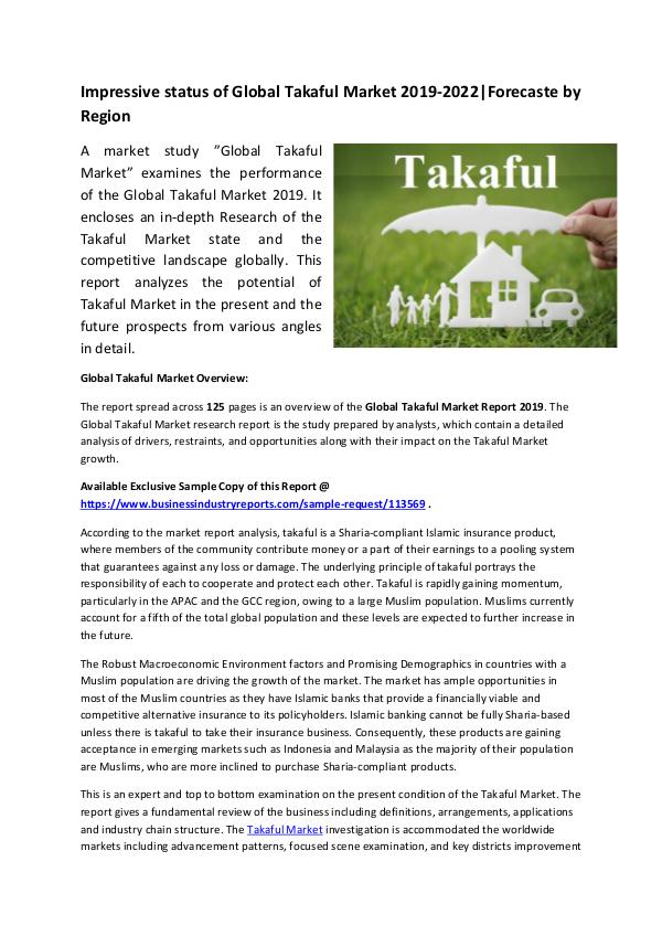Market Research Reports Global Takaful Market Report 2019