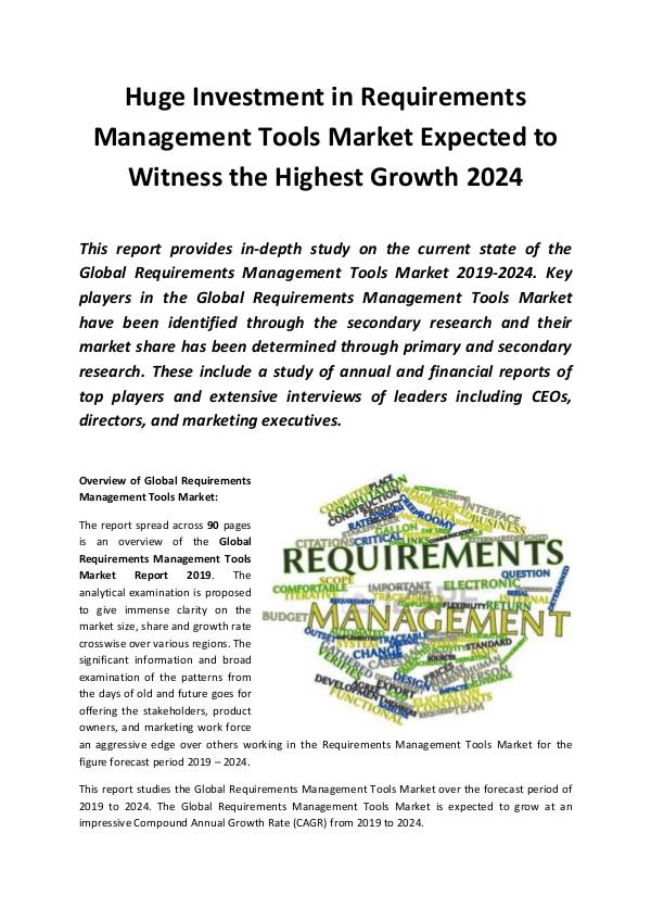 Market Research Reports Global Requirements Management Tools Market Report