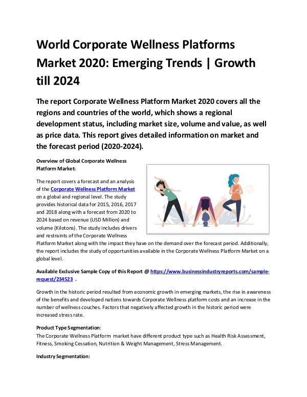 Market Research Reports Global Corporate Wellness Platforms Market 2020-20