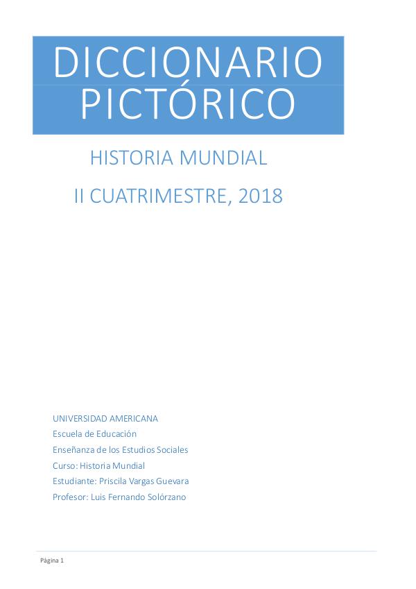 Diccionario pictórico Historia Mundial Diccionario pictórico