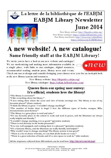 Library Newsletter June 2014