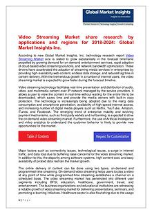 Video Streaming Market trends research and projections for 2018-2024
