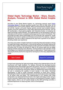 Haptic Technology Market - Share, Growth, Analysis, Forecast to 2024