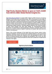 Global High Purity Alumina Market to reach US$4bn by 2025