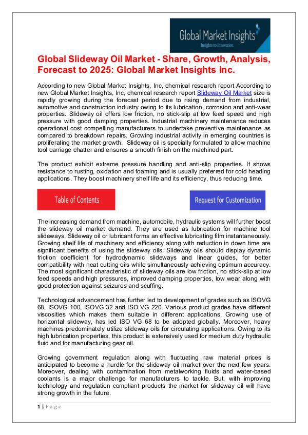 Slideway Oil Market 2019 By Regional Trend, Revenue & Growth Forecast Slideway Oil Market