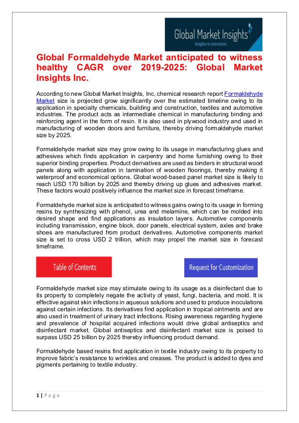 Global Formaldehyde Market 2019 By Regional Trend Formaldehyde Market