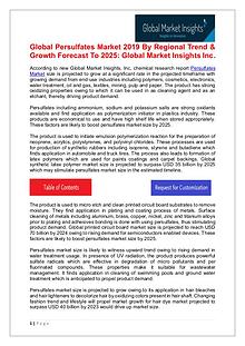 Persulfates Market anticipated to witness significant growth by 2025
