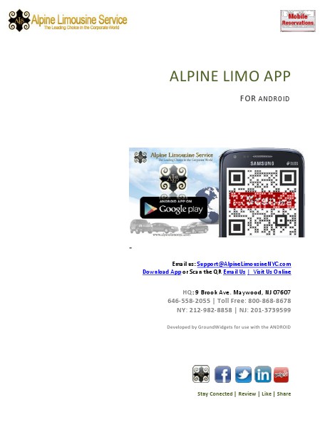 ALPINE LIMO APP Android Guide
