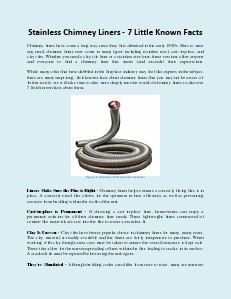 Stainless Chimney Liners - 7 Little Known Facts (Dec. 2013)
