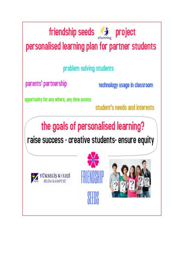 eTwinning Project Output : Benefıts of Cookıng at Schol Personalized learning plan for every student