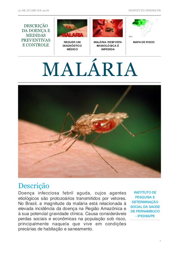 MALÁRIA MALÁRIA descrição da doença e medidas preventivas