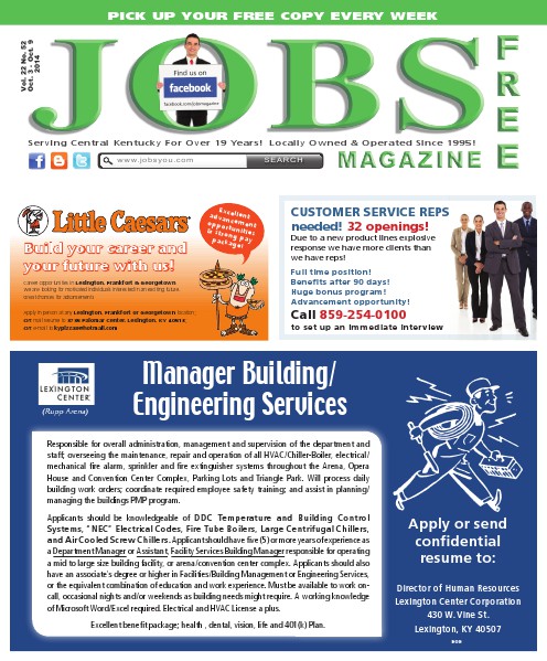 Jobs Magazine October 3 – October 9, 2014