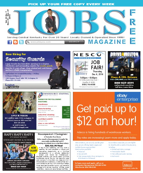 Jobs Magazine November 21 – 27, 2014