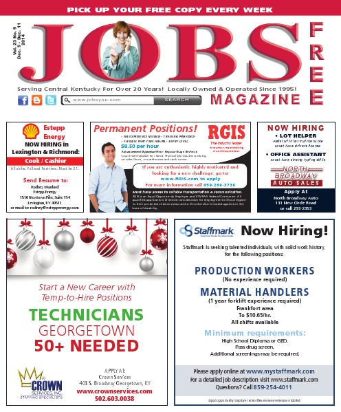 Jobs Magazine December 5 – December 11, 2014