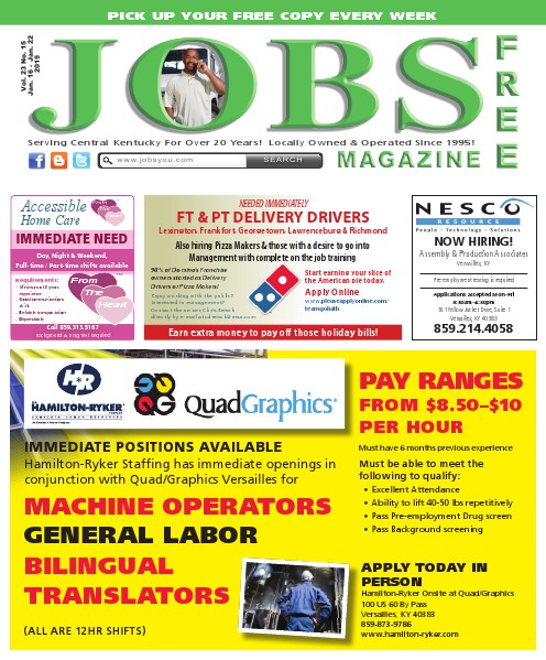 Jobs Magazine January 16 – 22, 2015