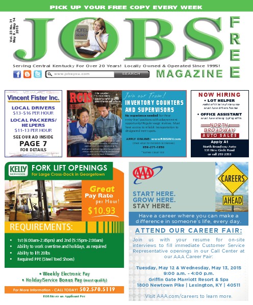 Jobs Magazine May 8 – 14, 2015