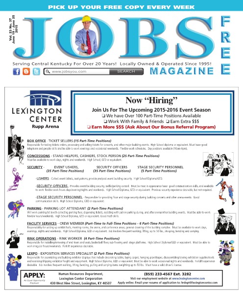 Jobs Magazine June 19 – 25, 2015