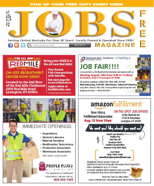 Jobs Magazine August 7 – 13, 2015