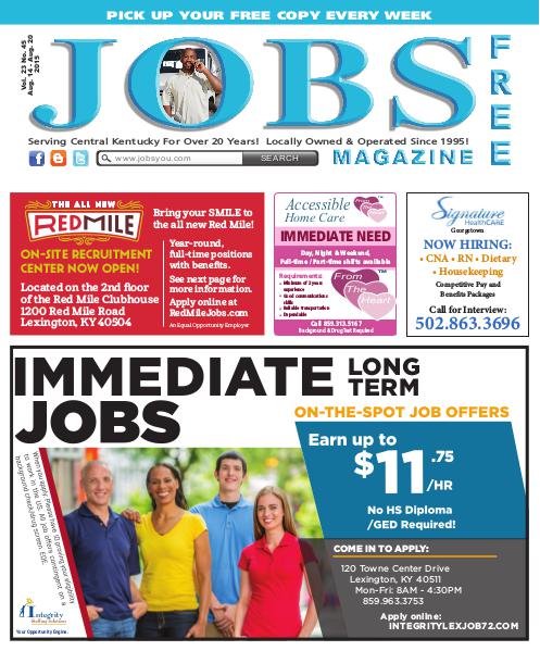 Jobs Magazine August 14 – 20, 2015