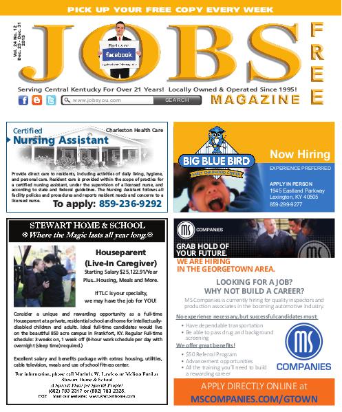 Jobs Magazine December 25 – 31, 2015