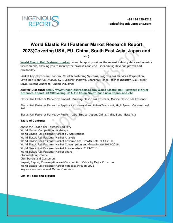 Global  Flexible substrates Market  Analysis Research Report World Elastic Rail Fastener