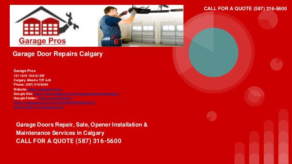 Garage Pros - garage door repairs - Calgary Alberta garagedoorrepairscalgary