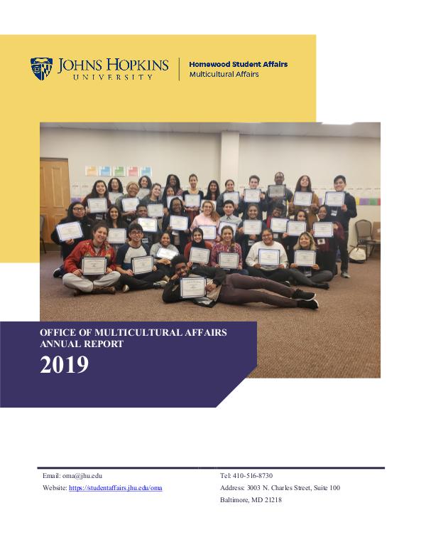 2018-2019 JHU OMA Annual Report 2019 OMA Annual Report_Unabridged
