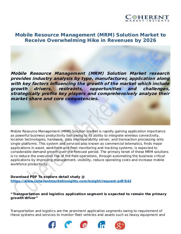 ICT RESEARCH REPORTS Mobile-Resource-Management-(MRM)-Solution-Market
