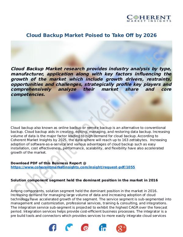 ICT RESEARCH REPORTS Cloud-Backup-Market