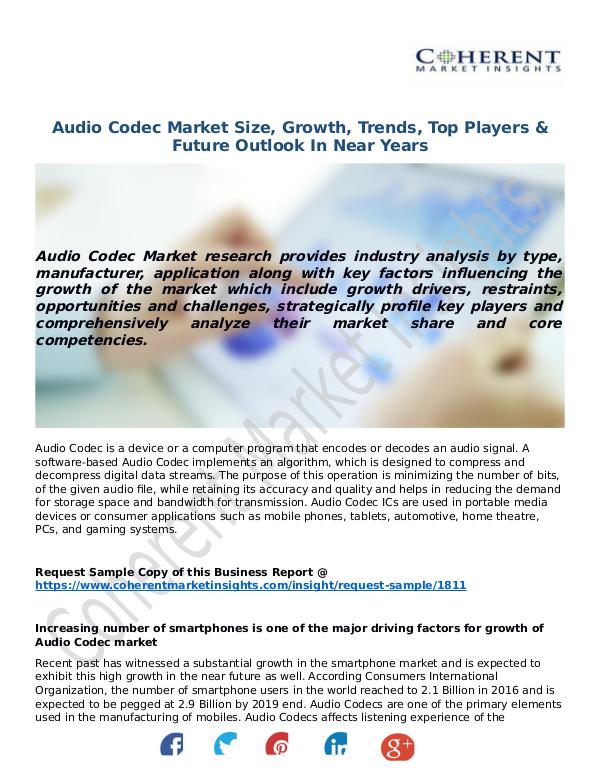 ICT RESEARCH REPORTS Audio-Codec-Market