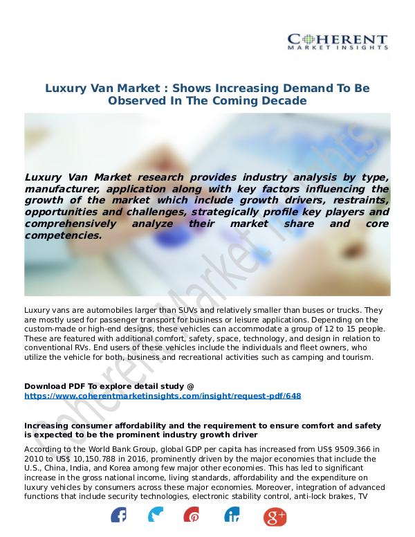 ICT RESEARCH REPORTS Luxury-Van-Market