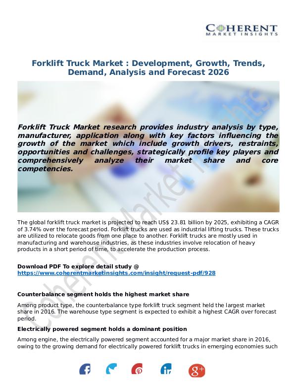 ICT RESEARCH REPORTS Forklift-Truck-Market