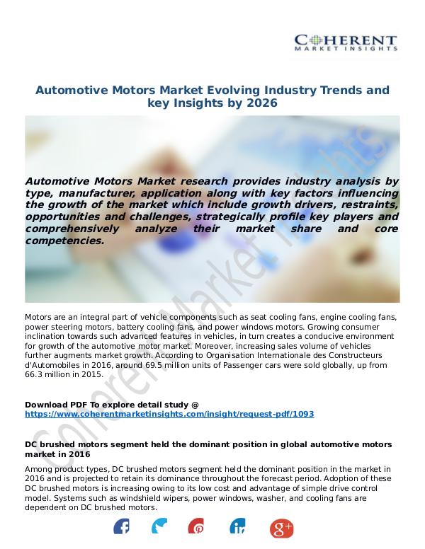 ICT RESEARCH REPORTS Automotive-Motors-Market