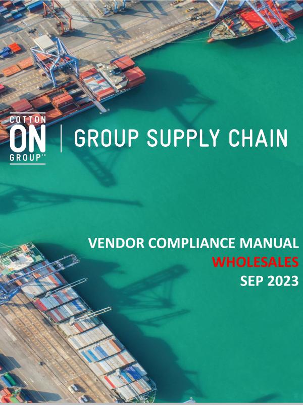 Supply Chain Vendor Manual Wholesale 2021