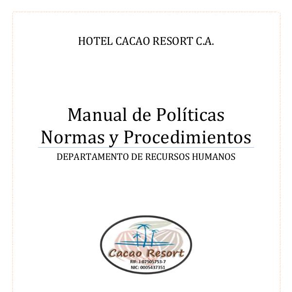 Manual de políticas, normas y procedimientos de descripción de cargos Manual de politicas normas y procedimientos