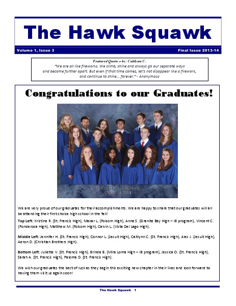 The Hawk Squawk 2013-14 Final Edition