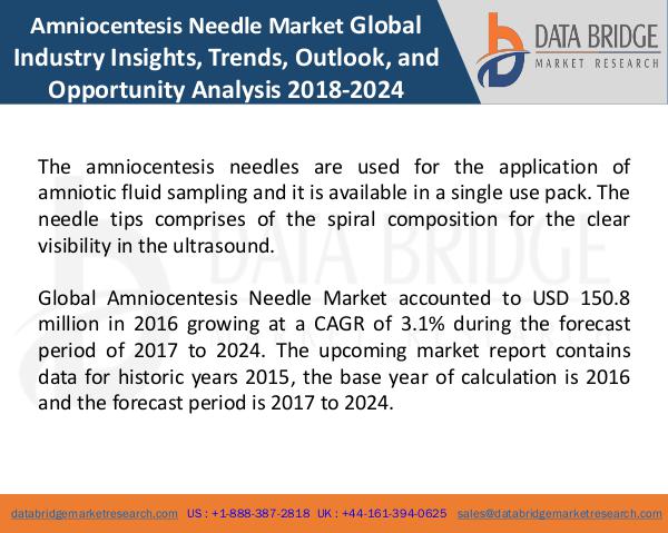 Market Research on Global Microsurgery Market – Industry Trends 2018 Global Amniocentesis Needle Market