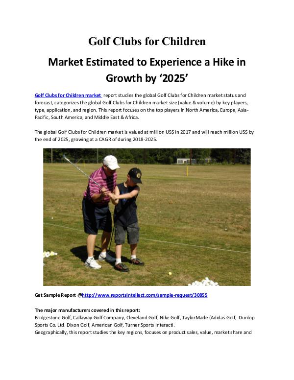 Golf Clubs for Children Market Estimated to Experience a Hike in Grow Golf Clubs for Children Market Research Report 202