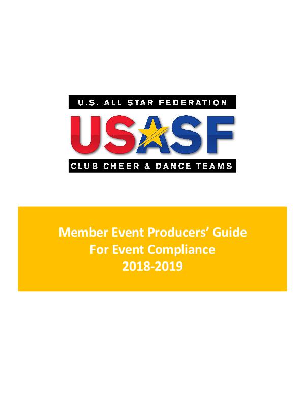 Member Event Producer Guide For Event Compliance 2018-2019 Volume 1