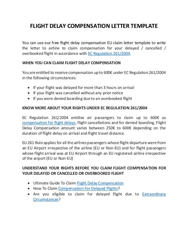 Flight Compensation Letter Template flight-compensation-letter-template