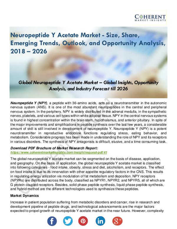 Neuropeptide Y Acetate Market Is Predicted to Witn