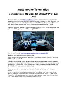 Automotive Telematics Market Estimated to Expand over 2025