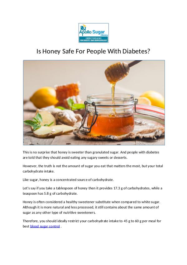 Is Honey Safe For People With Diabetes