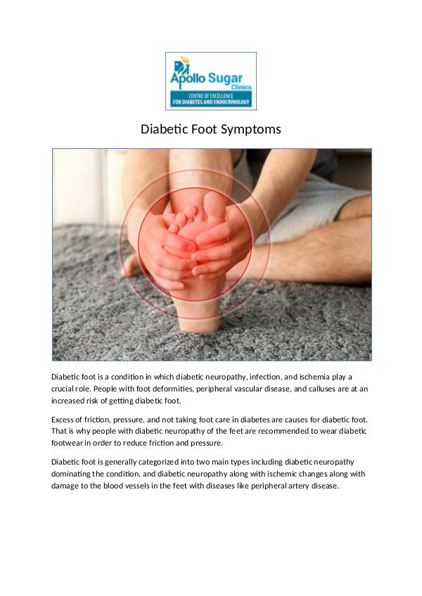 Diabetic Foot Symptoms